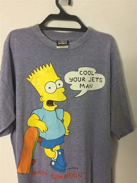 Vintage Bart Simpsons Skateboard T Shirt 90s Mart Groening Etsy