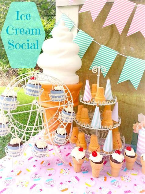 Ice Cream Social Summer Party Ideas Photo 1 Of 15 Ice Cream Social