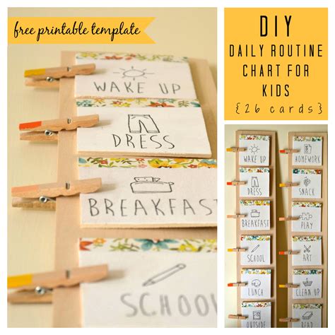 Diy Daily Routine Chart For Kids Listening In The Litany