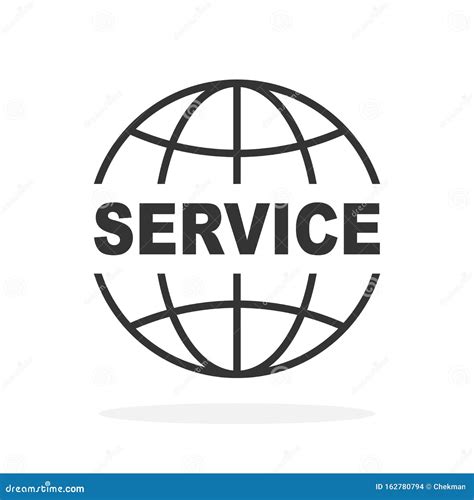 Vector Global Web Service Icon Isolated Stock Illustration