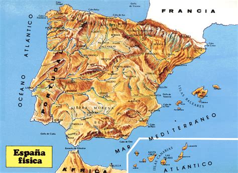 Geo Espana Fisico Mapa 1274×932 Mapas Geografía Islas