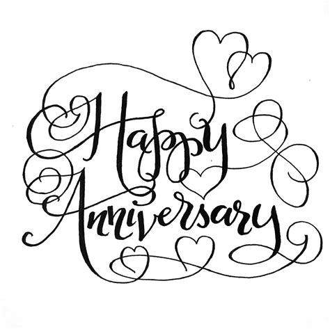 Happy Anniversary Lettering Happy Anniversary Hand Lettering Cards