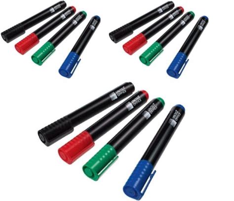 12 Permanentmarker Markierstift Stift Permanent Marker 4 Farben Keil