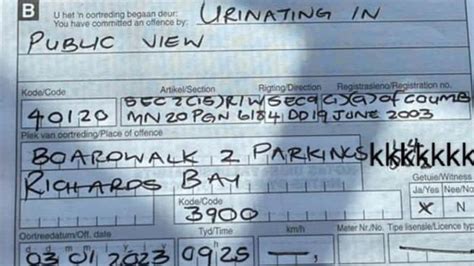 R2 000 Public Urinating Ticket Gets Tongues Wagging