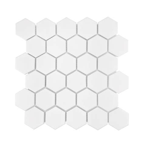 Gio White Matte 2 Hexagon Porcelain Mosaic Tile