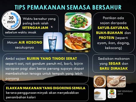 Bulan ramadhan adalah bulan dimana seluruh umat islam di seluruh dunia berpuasa dari makan, minum dan bercinta di siang hari. Pusat Maklumat Pemakanan Keningau, Sabah: Tips Pemakanan ...