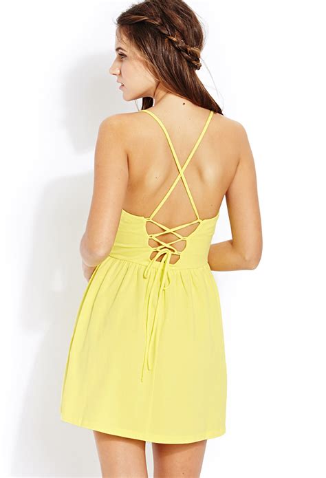 Lyst Forever 21 Laid Back Ruched Dress In Yellow