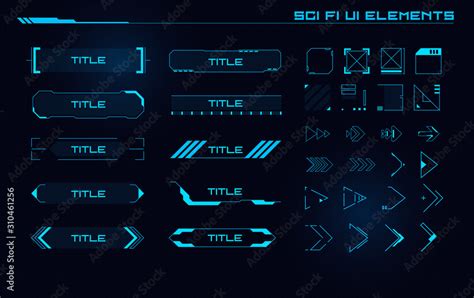 Set Of Sci Fi Modern User Interface Elements Futuristic Abstract HUD