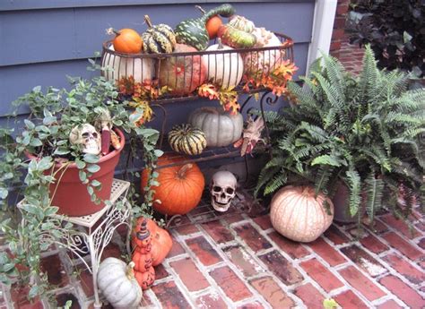 What are outdoor patios for? Halloween Decorating with late summer plants & holiday ...