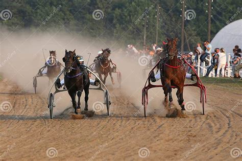 Horses And Riders Running At Horse Races Stock Image Image Of Hooves