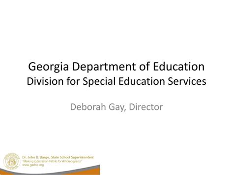 Ppt Georgia Department Of Education Division For Special Education