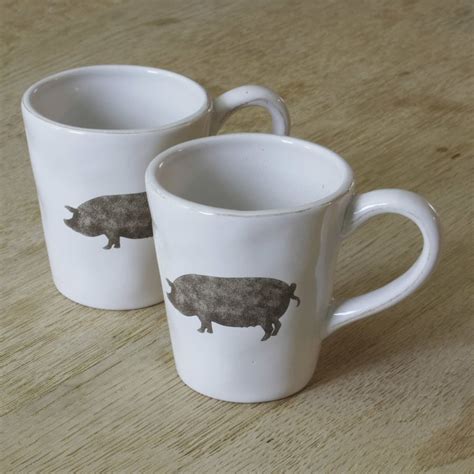 The country style coffee mug is a 15 oz mug that has an attractive curved body and shape. farmhouse style pig or chicken mug by ella james ...