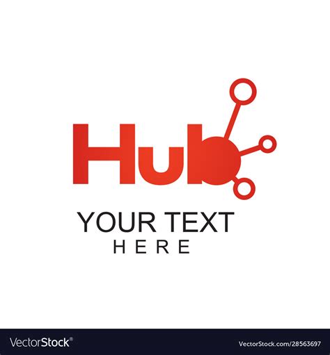 Hub Network Red Color Symbol Creative Logo Vector Image