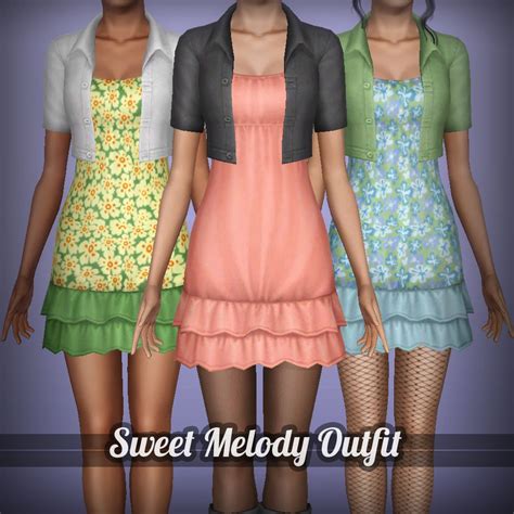 Mod The Sims Sweet Melody Outfit For Females Yaa Outfits