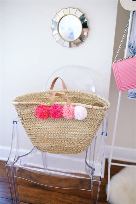 Diy Pom Pom Tote For Less Than 35 Southern Curls And Pearls