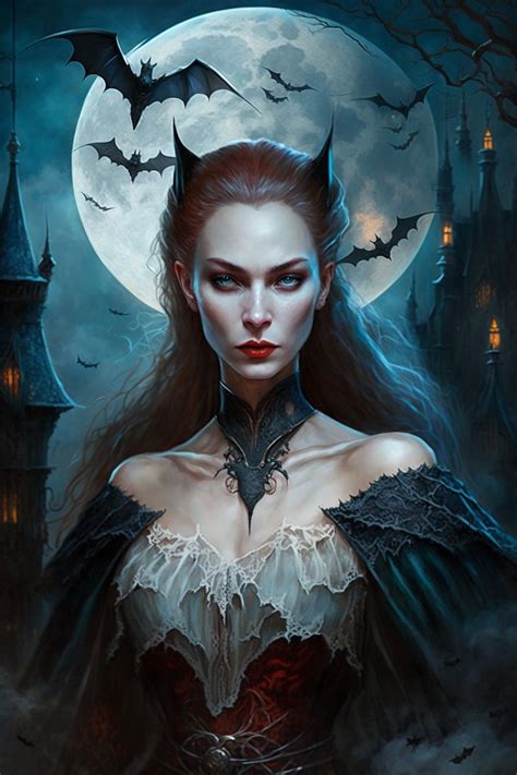 A Vampire Witch In Bloody Full Moon Night Fantasy Witch Gothic Fantasy