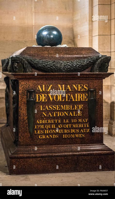 France Paris 5th District Pantheon Voltaires Tombstone Stock Photo