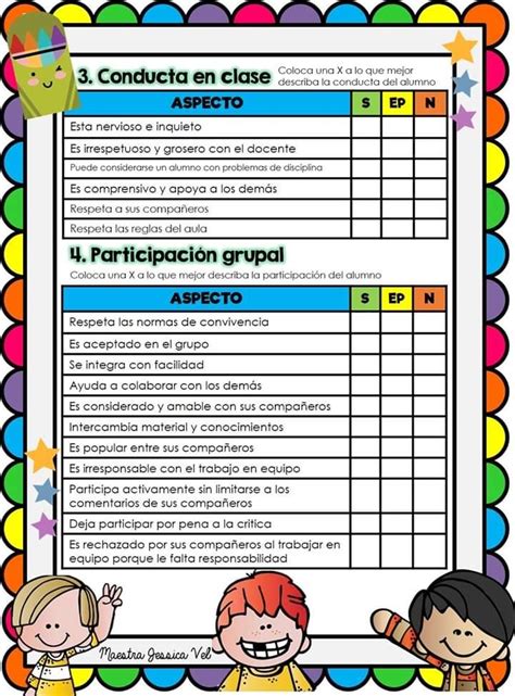 Pin De Miss Almita En Ficha Descriptiva Evaluaciones Para Preescolar