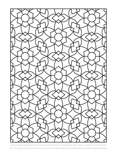 Free Easy Pattern Colouring Page Geometric Coloring Pages Pattern