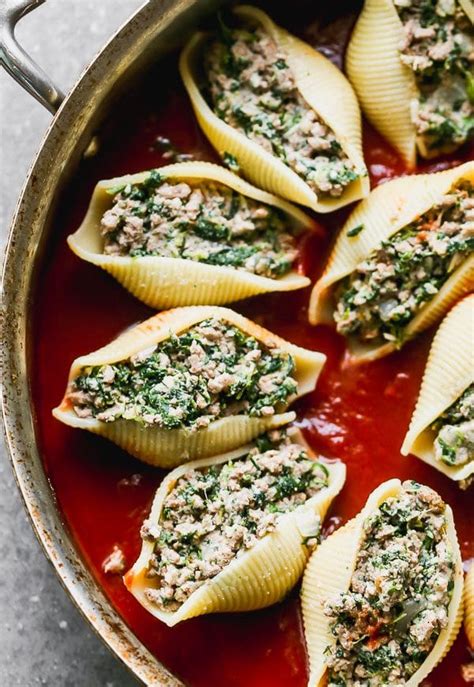 Stuffed Pasta Shells With Ground Beef And Spinach Cooking For Keeps