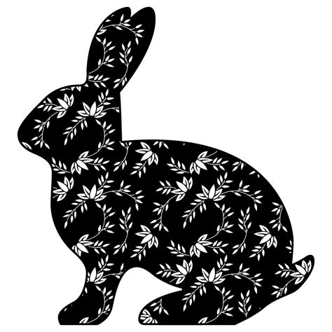 Free SVG Files | SVG, PNG, DXF, EPS | Easter Bunny Swirls Silhouette