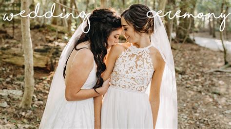 romantic wedding ceremony with personal vows lesbian couple allie and sam youtube