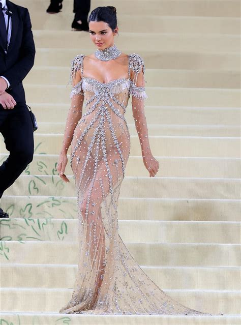 Kendall Jenner Flaunts Buttcheeks In Sheer Crystal Dress At 2021 Met Gala