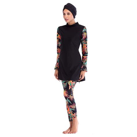Buy Seafanny Womens Modest Muslim Burkini Print Pieces Swimwear