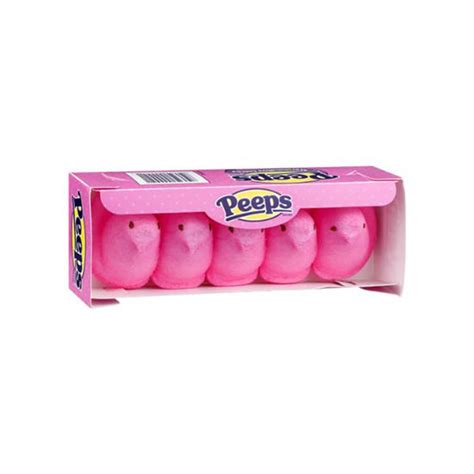 Peeps Marshmallow Chicks Candy Pink 5 Piece Pack Candy Warehouse