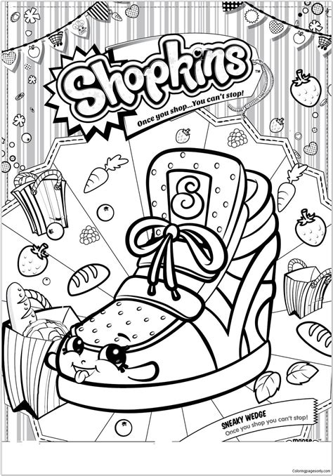 Coloring sheets and pictures for all occasions! Sneaky Wedge Shopkin Season 2 Coloring Page - Free ...