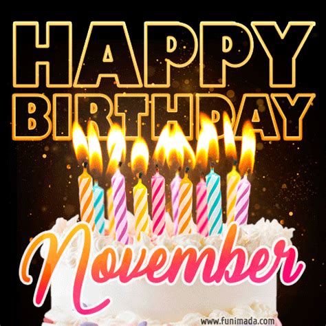 November Animated Happy Birthday Cake  Image For Whatsapp