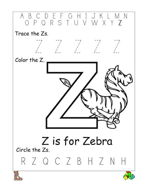 Free Printable Letter Z Worksheets For Preschool
