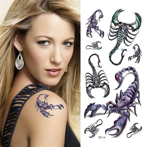Scorpion Tattoo Designs 3d Small Tattoos Body Art Waterproof Temporary Tattoo Stickers Latest