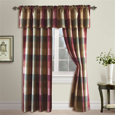 United Curtain Company Plaid Trendy But Tailored Polyester Panel In