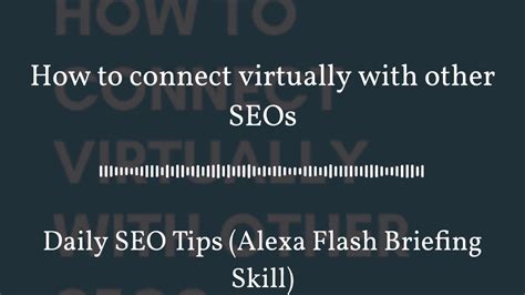 Episode How To Connect Virtually With Other Seos Youtube