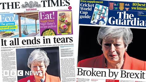 Newspaper Headlines It All Ends In Tears For Pm May Bbc News