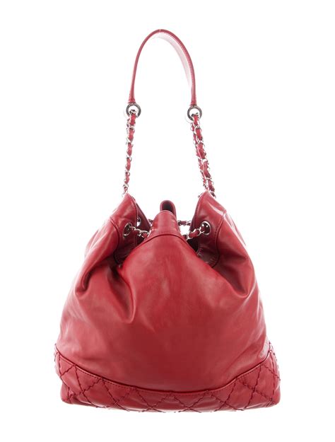 Chanel Surpique Drawstring Bucket Bag Handbags Cha307049 The Realreal