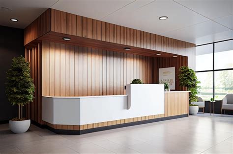 Premium Ai Image Luxury And Minimalist Hospital Reception Counter Area