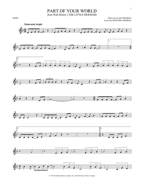 Part Of Your World Sheet Music Direct