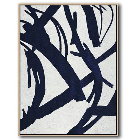 Abstract Painting Extra Oversized Canvas Artbuy Hand Painted Navy Blue