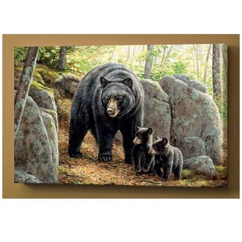 Black Bear Canvas Wall Art Northwoods Springtime Wall Canvas