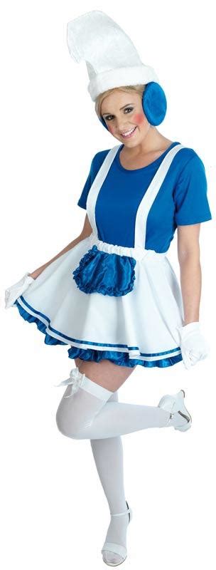 Blue Lady Gnome Fancy Dress Costume Lady Smurf Costumes Smurfette Outfit