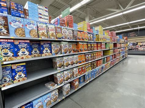 Walmart Grocery Store Interior Cereal Aisle Side View Editorial Photo