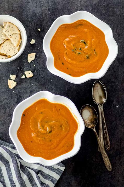 Tomato And Roasted Eggplant Soup Vegan May I Have That Recipe