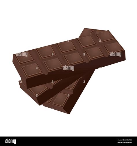Chocolate Bars Vector Drawing Painted Sweet Dessert Realistic