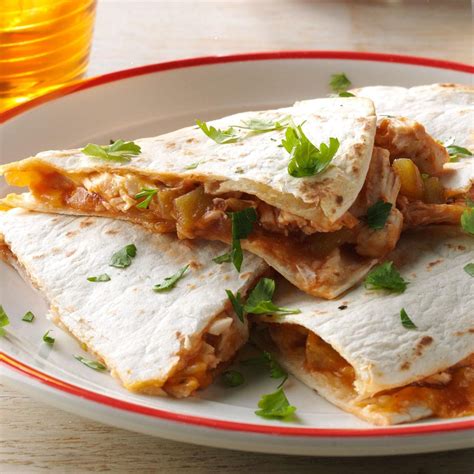 Make gooey quesadillas in a large flat skillet or on a pancake griddle. Barbecue Chicken Quesadillas Recipe | Taste of Home