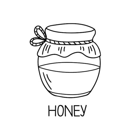 Premium Vector Hand Drawn Jar Of Honey Doodle Sketch Style