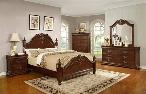 Bedroom furniture & bedroom sets. MYCO Furniture CE8261K Celine Rich Cherry Finish Luxury ...