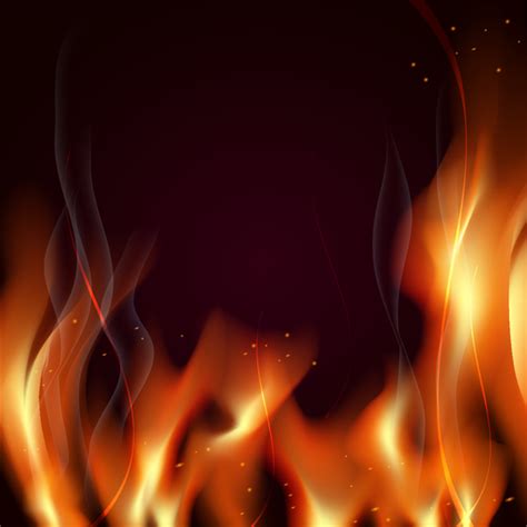 great realistic vector fire flames smoke sparks on red background - Vector Background, Vector ...