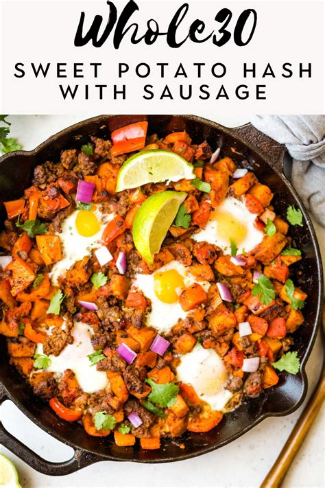 Loaded Sweet Potato Sausage Hash Whole30 Paleo The Healthy Consultant